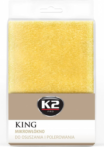 Leckë mikrofibre K2 King M434, 40x60cm, për tharje edhe polirim, e verdhë