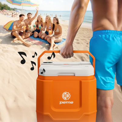Frigorifer turistik Peme Trip 31.5L, termoelektrik, 12V 220V, portokalli