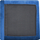 Puf kadife EVJA Velvet Ottoman, katror, me këmbë metalike, blu