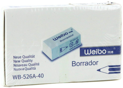 Gomë shkolle Weibo WB-526A, 3.5 cm, e bardhë