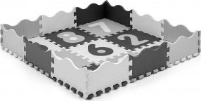 Tapet shkumë puzzle Milly Mally Jolly 3x3, me numra, antirrëshqitës, gri