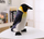 Lodër pellushi LEAN Toys Pinguin, 30cm, për kalamaj 3+, bardh e gri