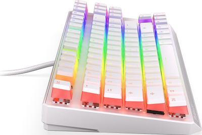 Tastierë mekanike Endorfy Thock TKL Pudding Onyx White, Kailh Red, ARGB, e bardhë