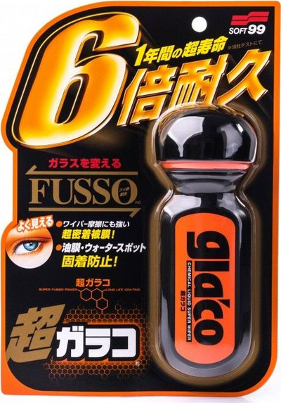 Hidrorepelent për xhama Soft99 Glaco Ultra Fusso, 70 ml, efekt që zgjat, portokalli i zi
