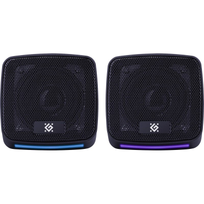 Компјутерски звучници Defender J3 2.0, 6W, USB, со ЛЕД, црни