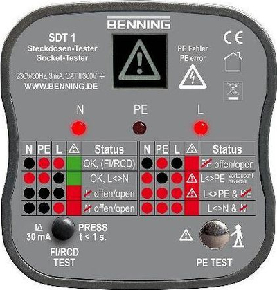 Testues prizash Benning SDT1, me LED, IP40