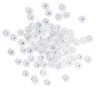 Konfeti borëflake Opalescent Snowflake, 9 mm, 80 copë, blu