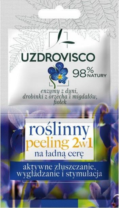 Maskë fytyre Uzdrovisco 2në1 për heqje të lëkurës së vdekur, zbutje edhe gjallërim (2x5ml)