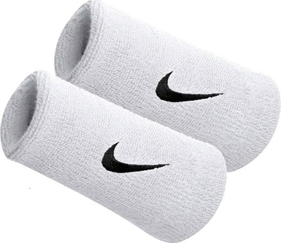 Rrip për kyç Nike Doublewide Wristband, set me 2 copë, i bardhë