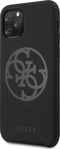 Kapotë silikoni Guess 4G për iPhone 11 Pro, e zezë, me logo 4G