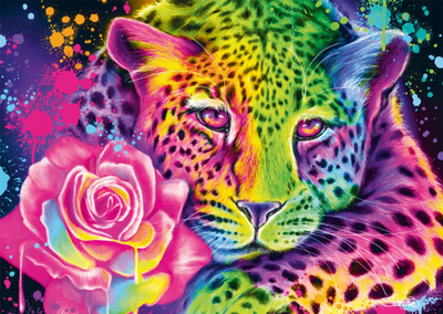Puzzle Schmidt Neon Rainbow Leopard, 1000 copa, shumëngjyrësh