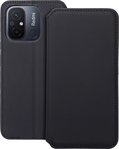 Futrollë portofol OEM me dy xhepa për Xiaomi Redmi 12C, me xhepa kartash, e zezë
