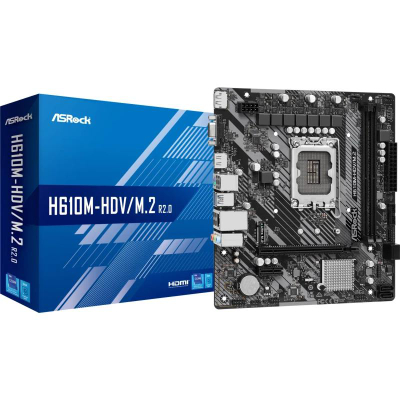 Pllakë amë Asrock H610M HDV M.2 R2.0, Intel H610, LGA1700, Micro ATX
