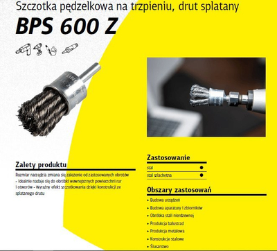 Furçë filxhani Klingspor K. CUP BRUSH 30mm BPS600Z, tel inox i përdredhur, për metal