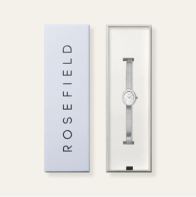 Orë dore për femra Rosefield Mini Oval MWSMS-M05, e argjendtë
