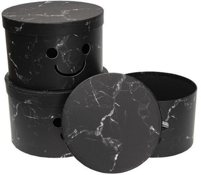 Set kuti dhuratash Rozette Flower Box Smile, 3 copë, i zi