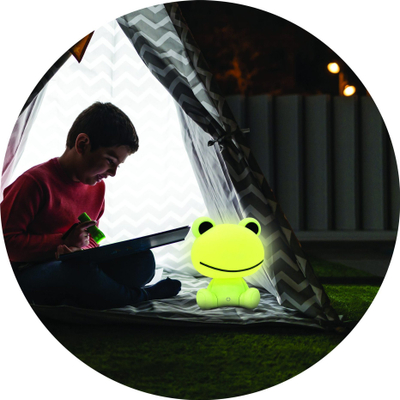 Dritë nate për fëmijë Sanico Frog, LED 2.5W, 25cm, e gjelbër