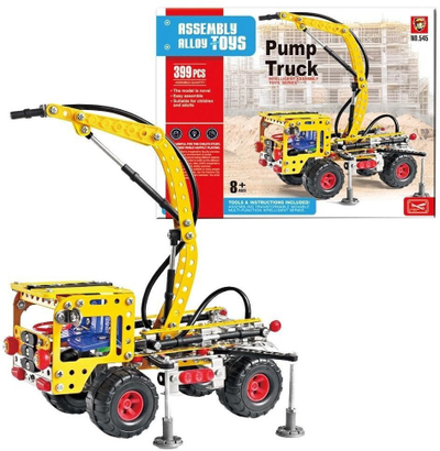 Конструктивен сет Alloy Toys Pump Truck 545, 399 парчиња, метален, повеќебоен