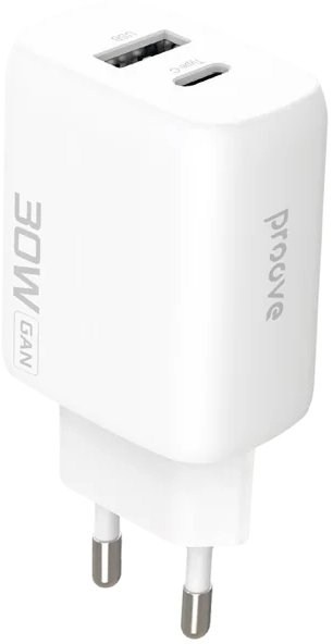 Karikues muri Proove Silicone Power 2, 30W, USB C edhe USB, i bardhë