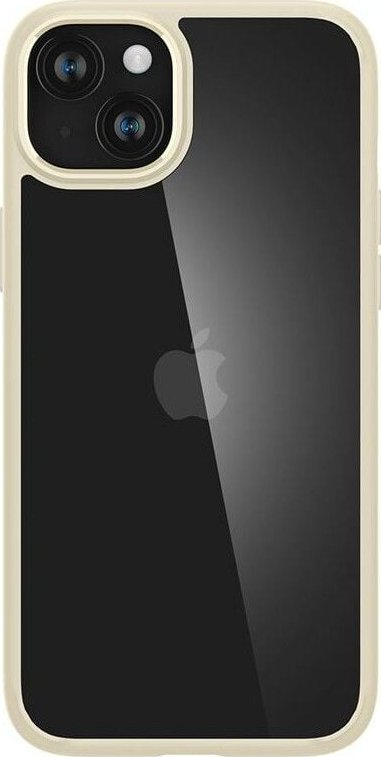 Mbulesë telefoni Spigen Crystal Hybrid, për iPhone 15 Plus, transparente, bezhë e hapur