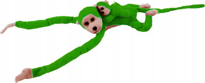 Lodër pelushi majmun me beb Mascot, 90 cm, jeshil