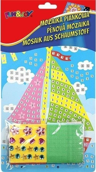 Set kreativ Titanum Foam Mosaic Sailboat, mozaik 3D me shkumë, me motiv varkë me vela, shumëngjyrësh