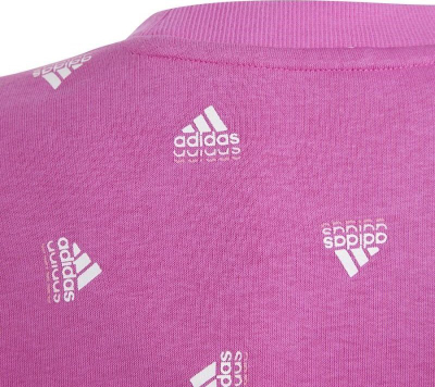 Bluzë sport Adidas Bluv Swt Jr IC5573, për vajza, me print logo, rozë