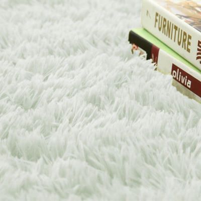 Tapet rrumbullak Strado Round Shaggy, 160x160 cm, push i trashë, e bardhë lime