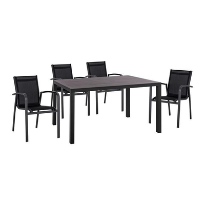 Set Tavolinë + 4 karrige alumini HM10593.02, gri