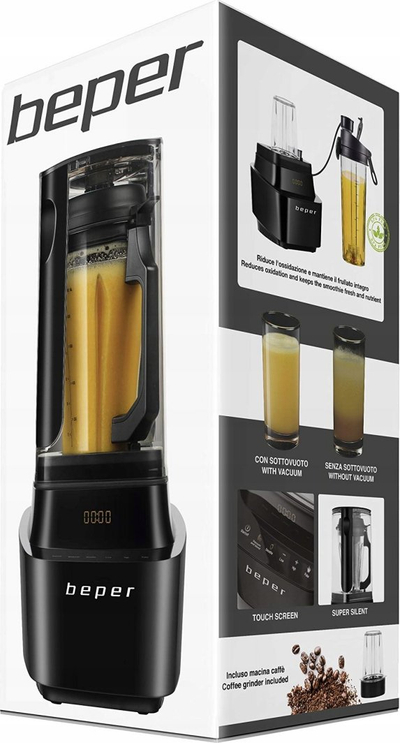 Mikser vakum Beper, kavanoz 1.5L, ekran digjital, i zi