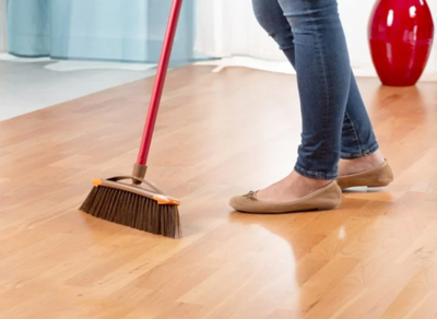 Fshesë Vileda 2 in 1 Parquet Brush, për parket, dy lloje fijesh, e kuqe