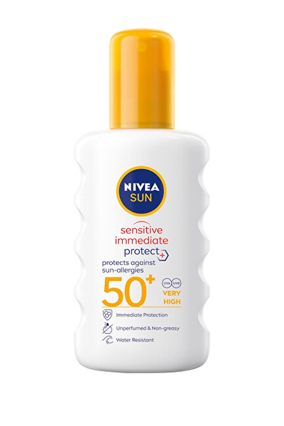 Sprej mbrojtës ndaj diellit Nivea Sensitive SPF 50+, 200 ml
