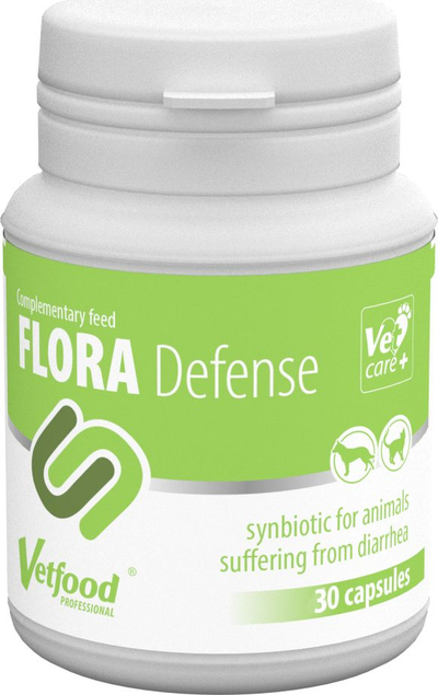 Suplement veterinar Vetfood Flora Defense, për qen dhe mace, 30 kapsula