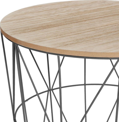 Tavolinë kafeje Atmosphera Kumi, 40 cm, metal dhe MDF, e zezë