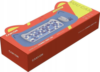 Set tastierë edhe mi wireless Canyon HSET-W6 Silent Kitty Edition, komplet me mousepad, blu