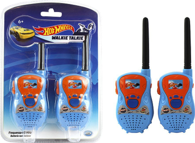 Set walkie talkie për fëmijë Hot Wheels 42001, 2 copë, mbi 6 vjeç, blu e portokalli