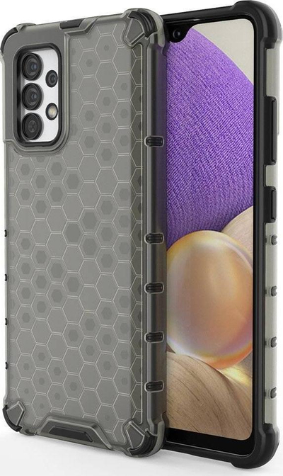 Mbrojtëse telefoni Honeycomb për Samsung Galaxy A03s, hibride TPU, anti–shok, e zezë transparente