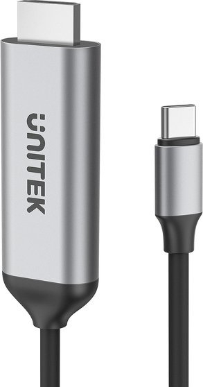 Kabllo USB C në HDMI Unitek V1423A, 1.8 m, 4K 60Hz, ngjyrë argjendi