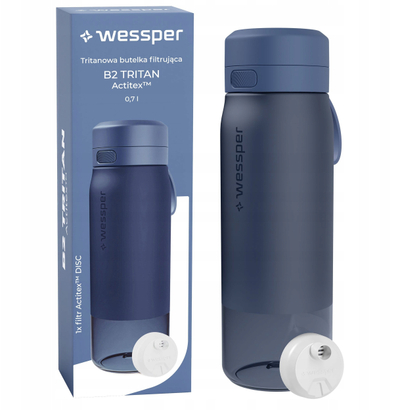 Shishe uji Wessper B2 Tritan Actitex, 0.7L, me filtër, blu