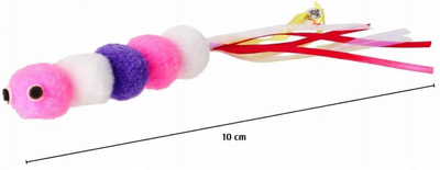 Lodër për mace DINGO Catepillar, 10 cm, me catnip, shumëngjyrëshe