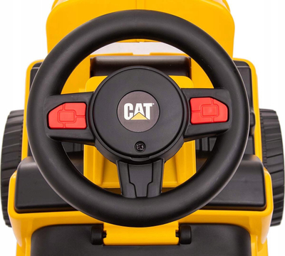 Makinë lodër ride on Milly Mally CAT Loader, me timon dhe kovë lëvizëse, plastike, e verdhë