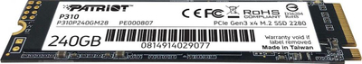 Disk SSD Patriot P310, 240GB, M.2 2280 PCI-E x4 Gen3 NVMe