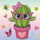 Set kreativ Diamond Dotz Pretty in Pink Cactus, mozaik me gurëza, 31x31 cm, rozë