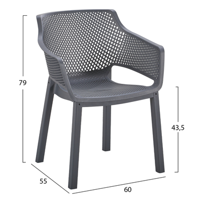 Karrige me mbështetëse Peggy HM6368.10, polipropileni, 60x55x79 cm, gri