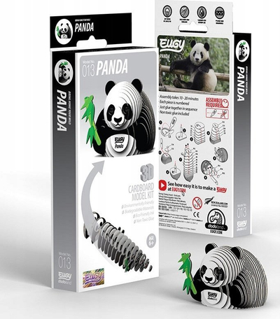 Puzzle 3D Eugy Panda, 28 copa, lodër për me mësu, shumëngjyrësh