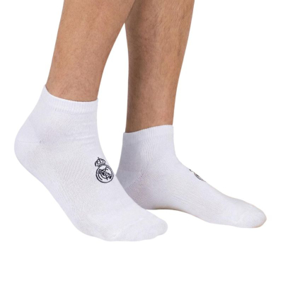 Çorape Real Madrid, set 2 palë, pambuk, të bardha