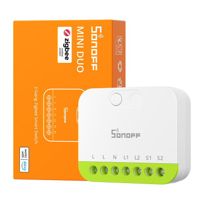 Ndërprerës smart Sonoff MINI-ZB2GS MINI DUO, Zigbee 3.0, dy kanale, i bardhë