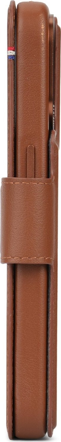 Këllëf-portofol Decoded Leather Detachable për iPhone 15 Plus, lëkurë, kafe