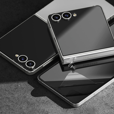 Set mbrojtës Ringke Protector Pro 3 në 1 për Samsung Galaxy Z Flip 7, xham i fortë, film vetë–rregullues, transparent