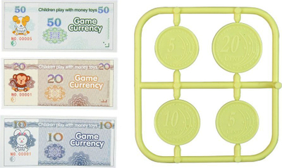 Set lodër kasi Leantoys Cash Register, me gjëra ekstra, me karrocë, shumëngjyrësh
